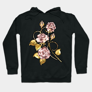 Pink Gold Roses without leaves Hoodie